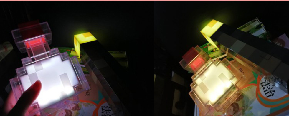 Color Changing Minecraft Lamp and Toy Sword Pickaxe